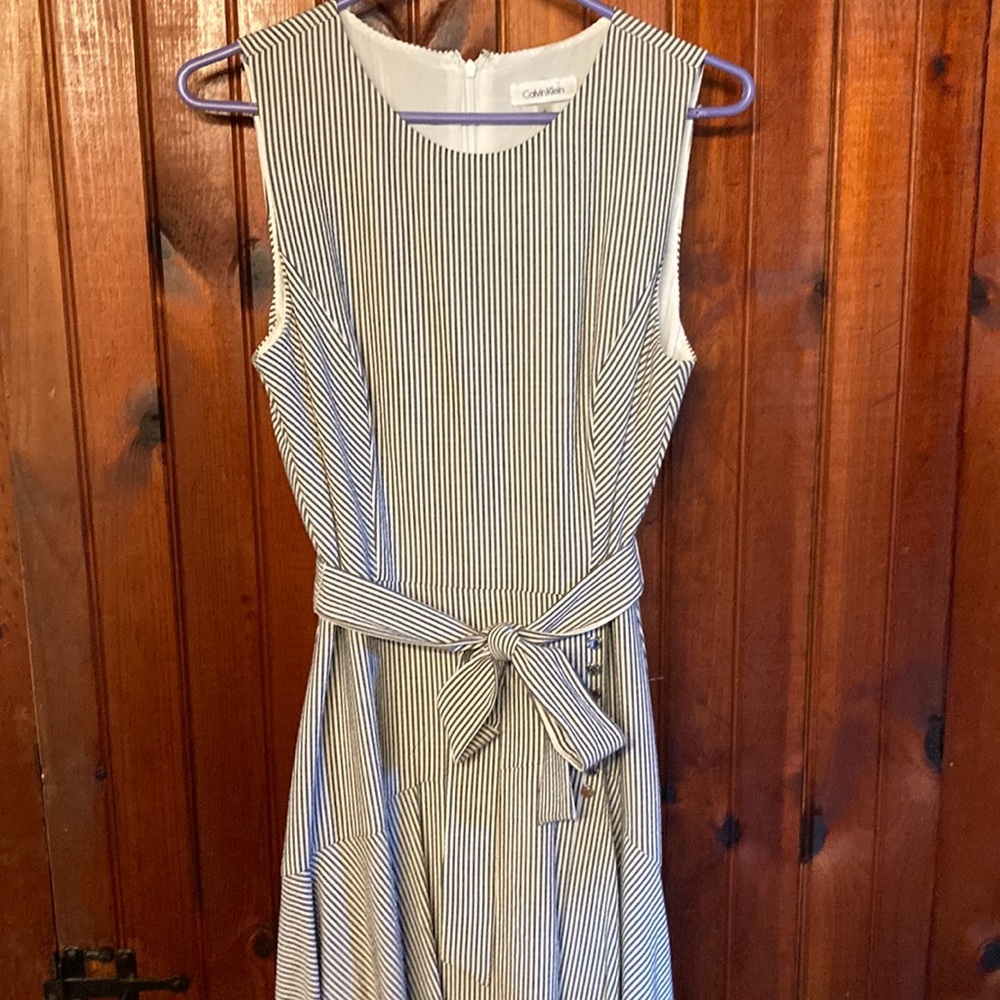 Blue & White Striped Dress